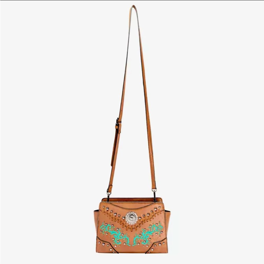 Embroidered Western Leather Bag - Picture 4 of 12